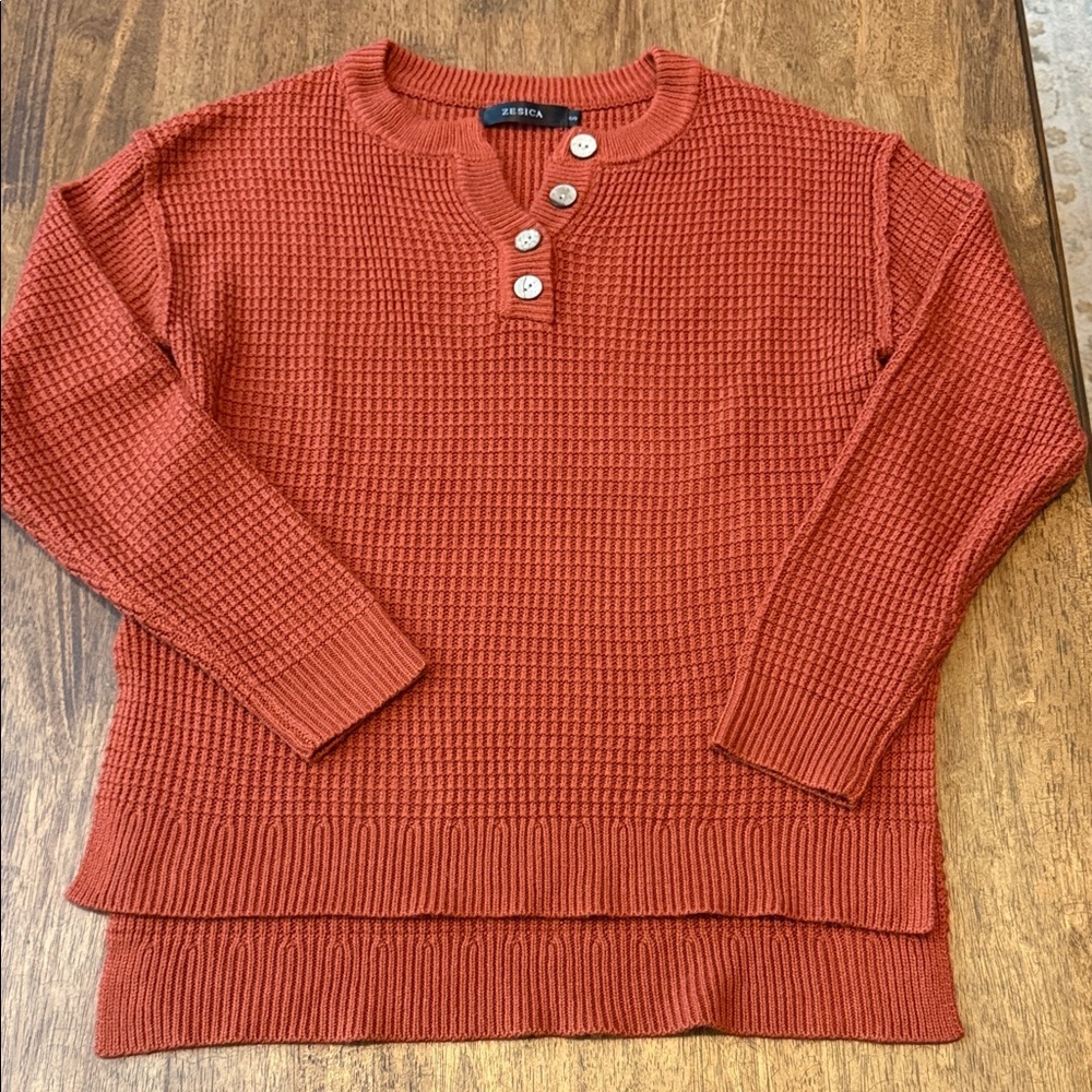 Women’s Chic Rust Textured Sweater